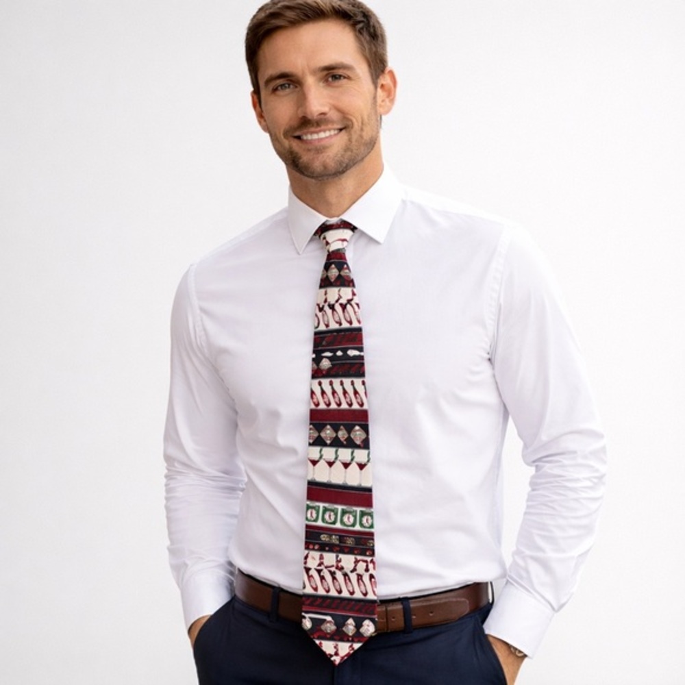 Tabasco Sauce Novelty Tie Men’s Red Green Foodie Hot Sauce Graphic Necktie